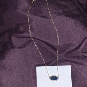 Kendra Scott “Elisa” necklace in indigo blue drusy